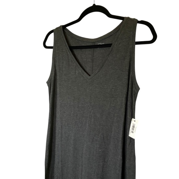 NWT  DAILY RITUAL Women's Large lounge V-neck sleeveless jersey tee midi dress - Picture 4 of 5